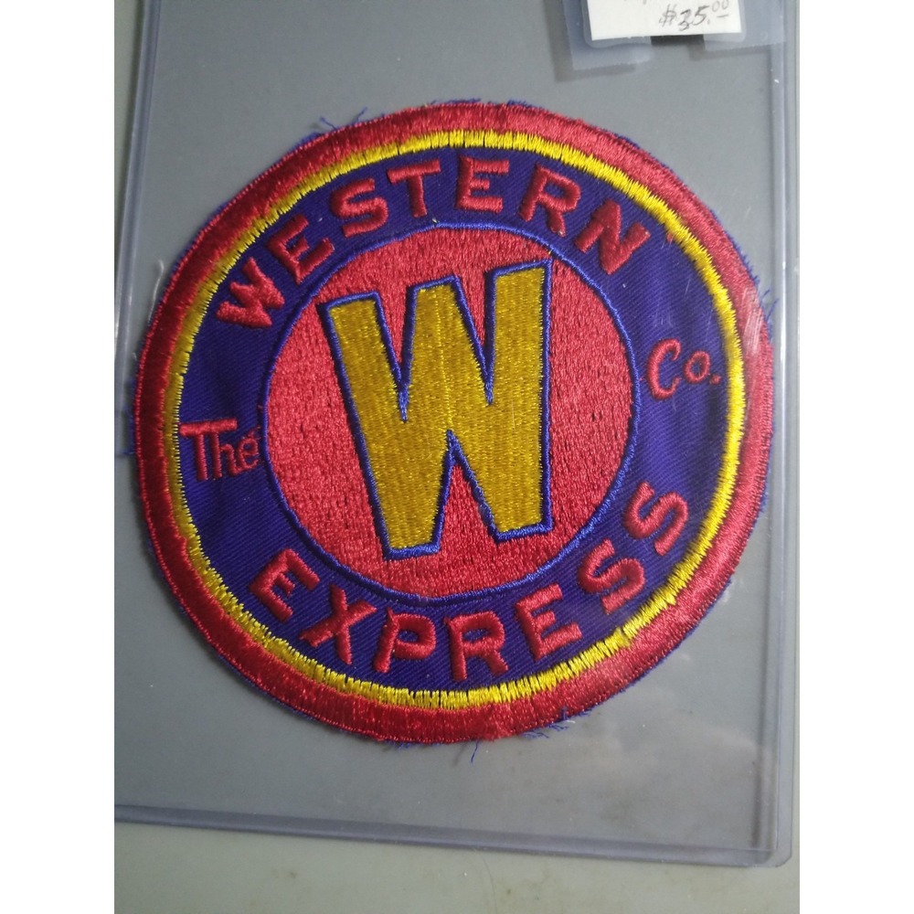 The Western Express Company jacket size truck driver patch 6 in dia Est Ca 1950s